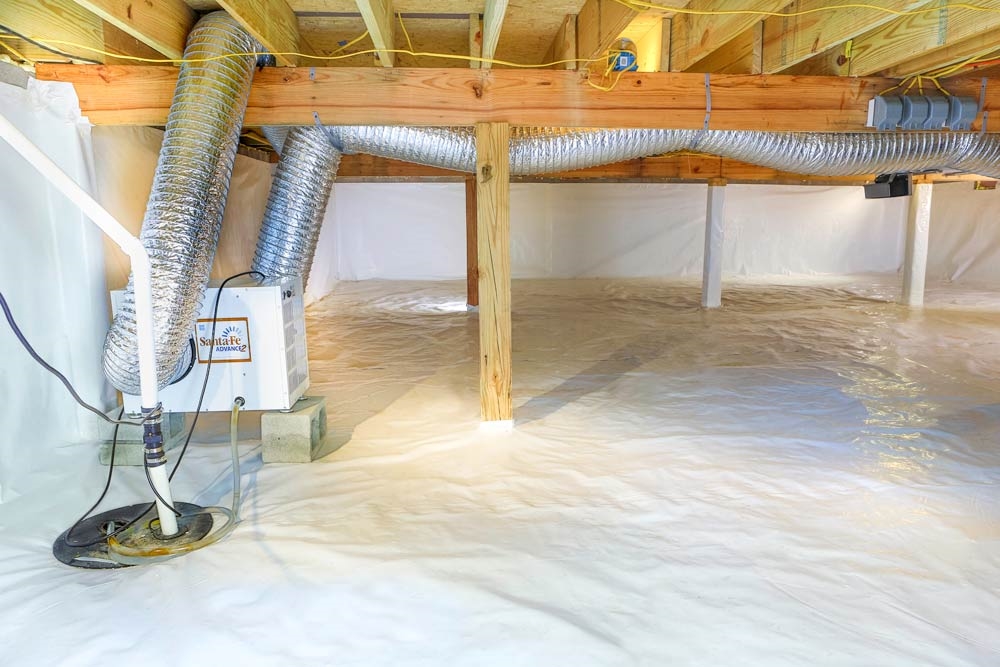 Crawl Space Repair, encapsulation, and dehumidifier